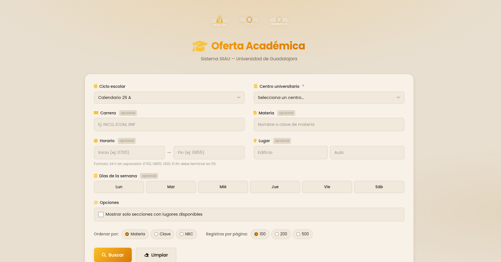 Oferta Academica UDG